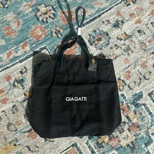 Gia Gatti Medium Size Black Canvas Tote Bag NEW